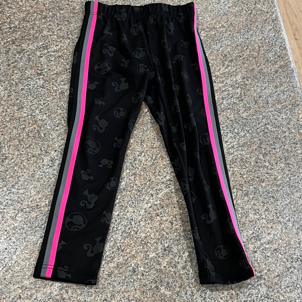 Barbie Stylish Kids Black and Pink Track Pants - Size S 6/7
